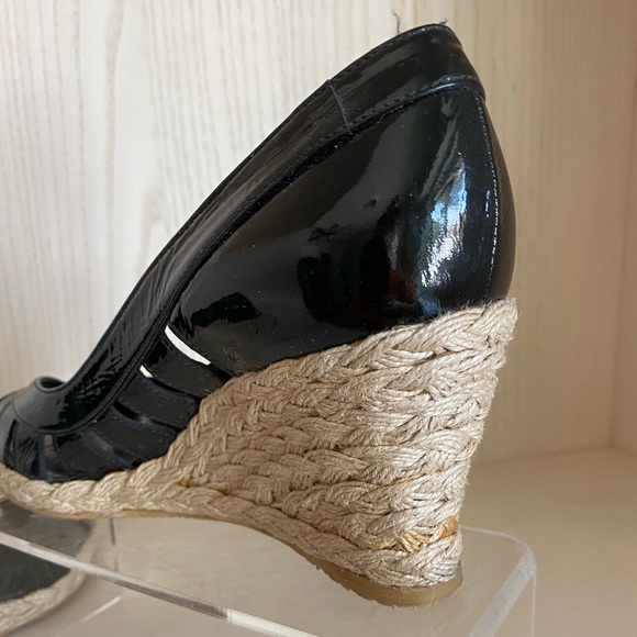 Stewart Weitzman Espadrille Black Patent Sandal - Picture 7 of 7